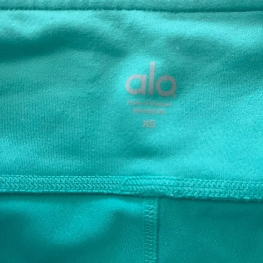 ALO Yoga Goddess Ribbed Leggings Mint/Light Turquoise & Gray size XS